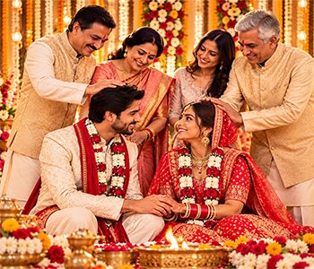 Couple seeking parents' approval for love marriage